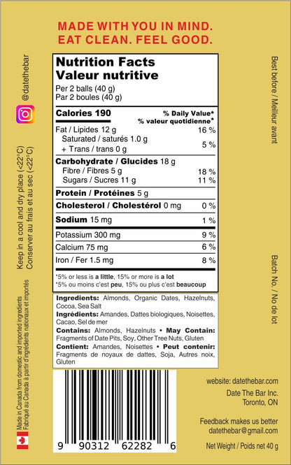HAZELNUT TRUFFLE (5 g Protein & 5 g Fiber) - Box of 12